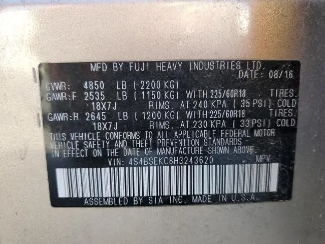 2017 SUBARU OUTBACK 3.6R LIMITED  