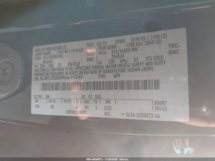 2024 LINCOLN CORSAIR GRAND TOURING