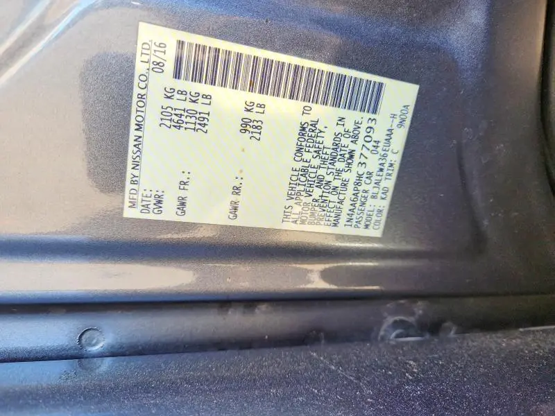 2017 NISSAN MAXIMA 3.5 SL  