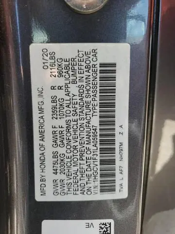 2020 HONDA ACCORD SPORT  