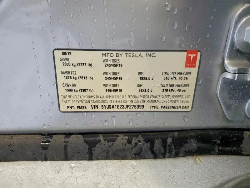 2018 TESLA MODEL S   
