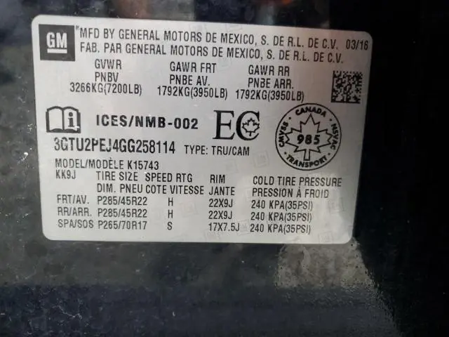 2016 GMC SIERRA K1500 DENALI  