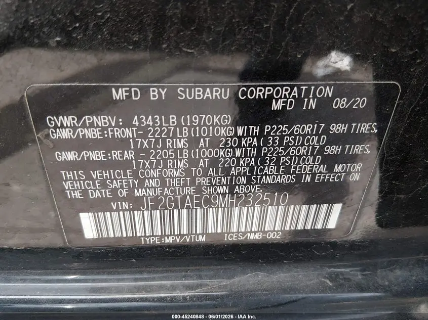 2021 SUBARU CROSSTREK PREMIUM