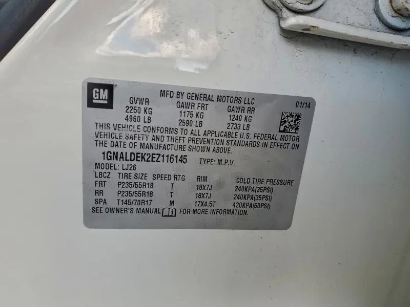 2014 CHEVROLET EQUINOX LTZ  