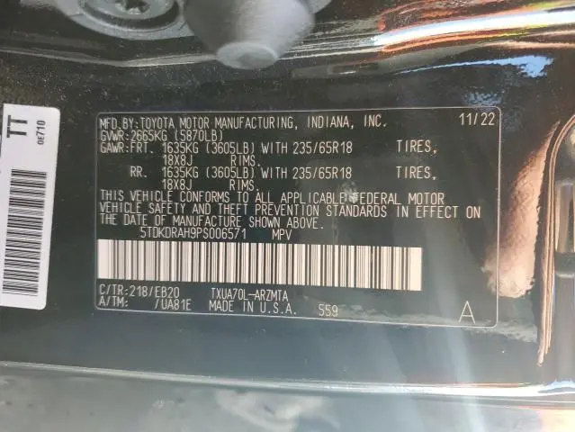 2023 TOYOTA HIGHLANDER L  