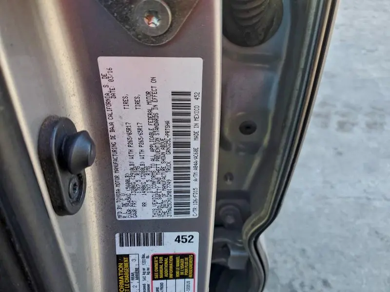 2016 TOYOTA TACOMA DOUBLE CAB  