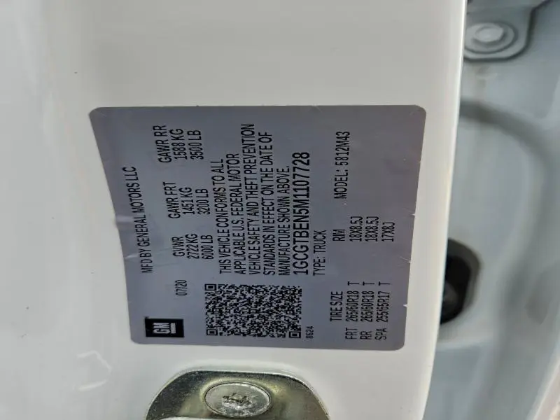 2021 CHEVROLET COLORADO   