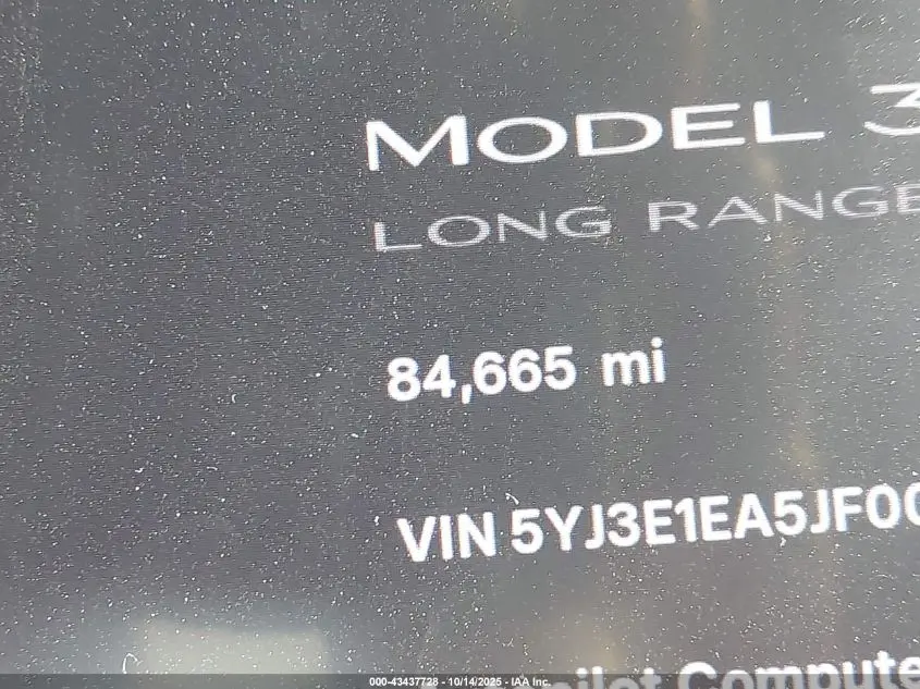 2018 TESLA MODEL 3 LONG RANGE/MID RANGE