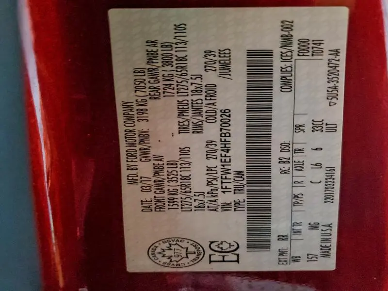 2017 FORD F150 SUPERCREW  