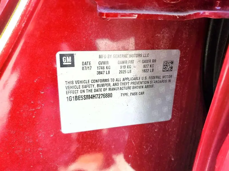 2017 CHEVROLET CRUZE LT  