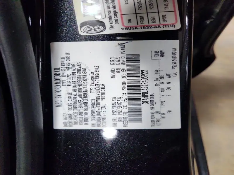 2012 FORD FUSION SEL  