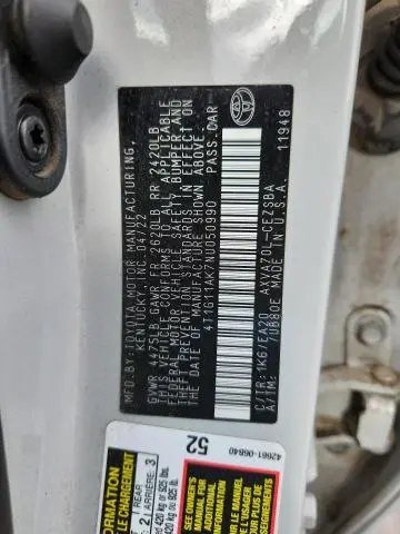 2022 TOYOTA CAMRY SE  