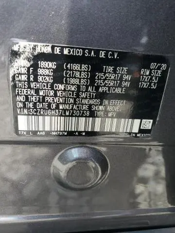 2020 HONDA HR-V LX  