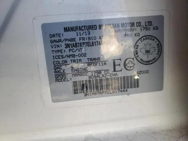 2014 NISSAN SENTRA S  