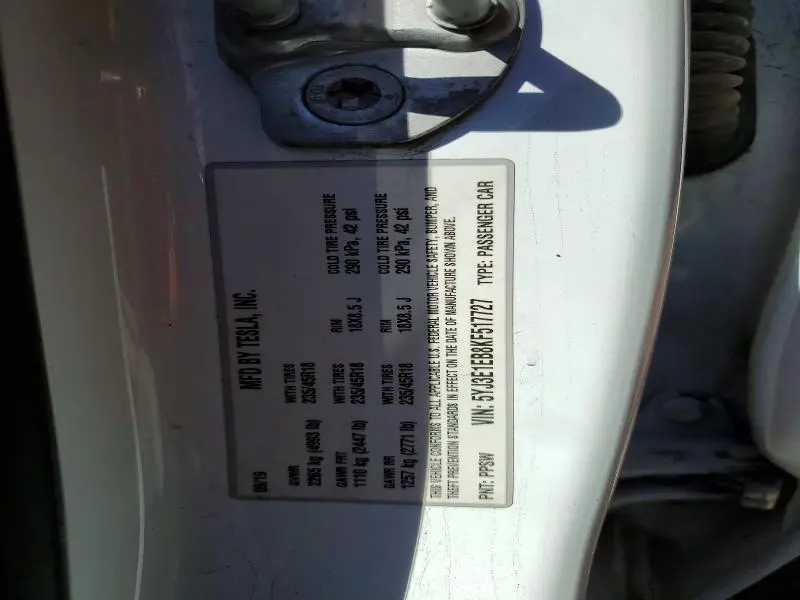 2019 TESLA MODEL 3   