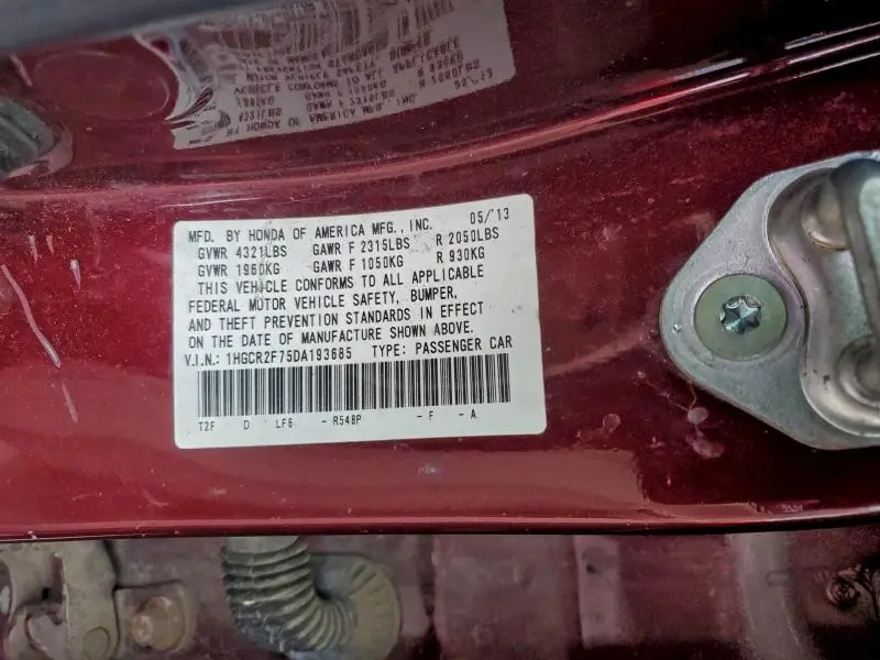 2013 HONDA ACCORD EX  