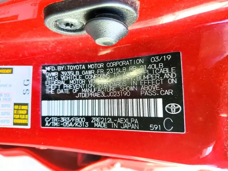 2020 TOYOTA COROLLA LE  