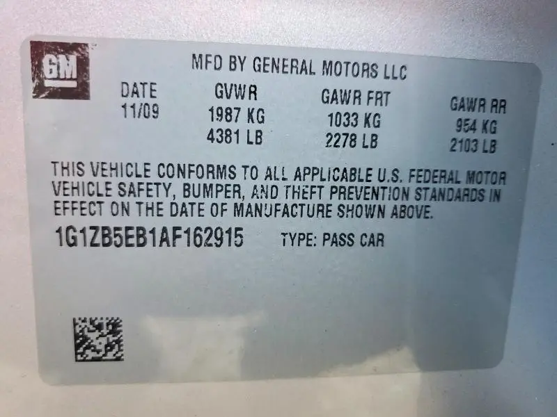 2010 CHEVROLET MALIBU LS  