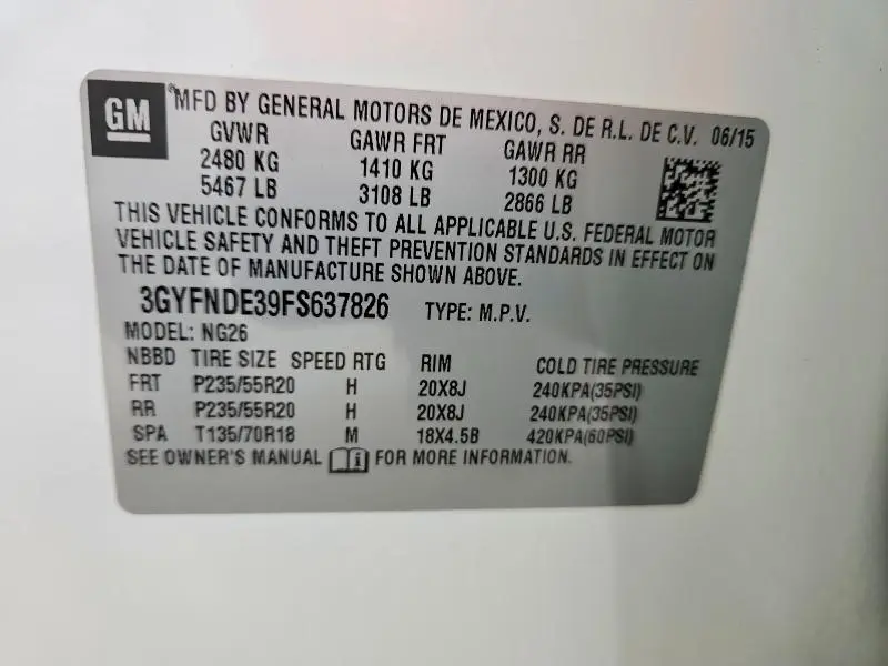 2015 CADILLAC SRX PREMIUM COLLECTION  