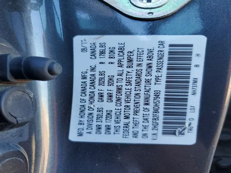 2013 HONDA CIVIC EX  