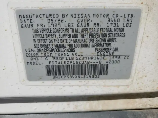 2022 NISSAN KICKS S  