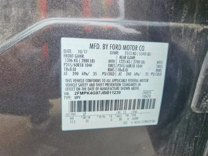 2018 FORD EDGE SE  