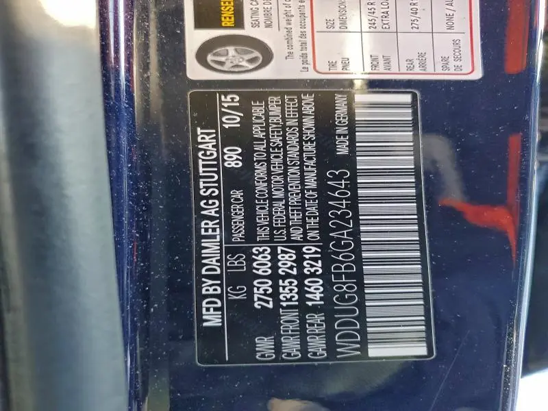 2016 MERCEDES-BENZ S 550 4MATIC  