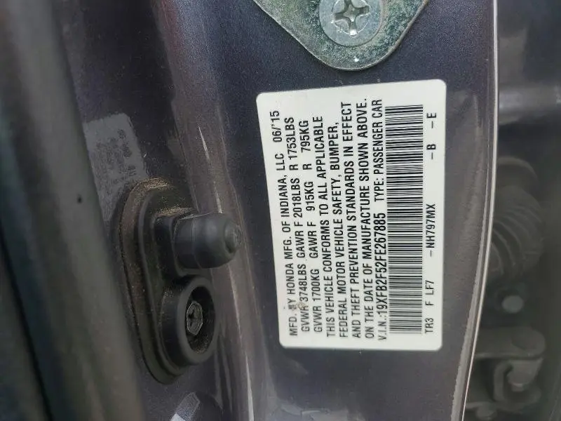 2015 HONDA CIVIC LX  
