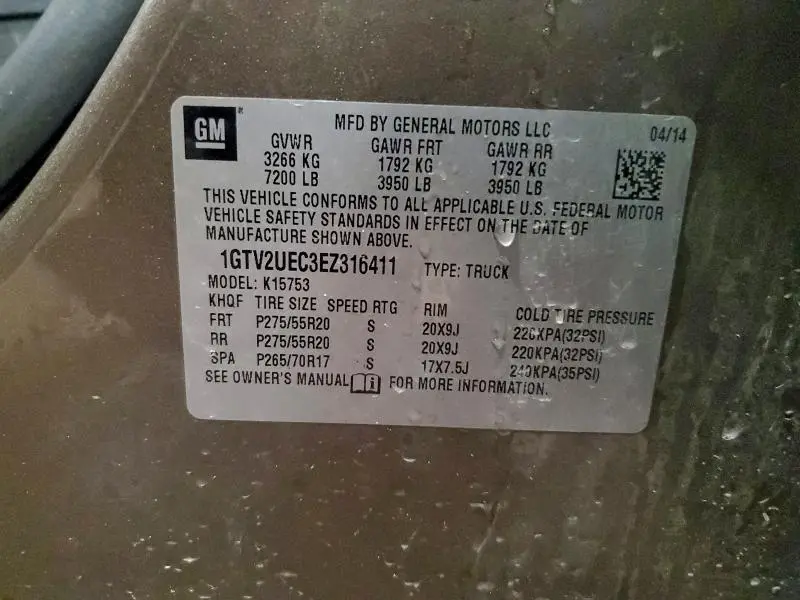 2014 GMC SIERRA K1500 SLE  