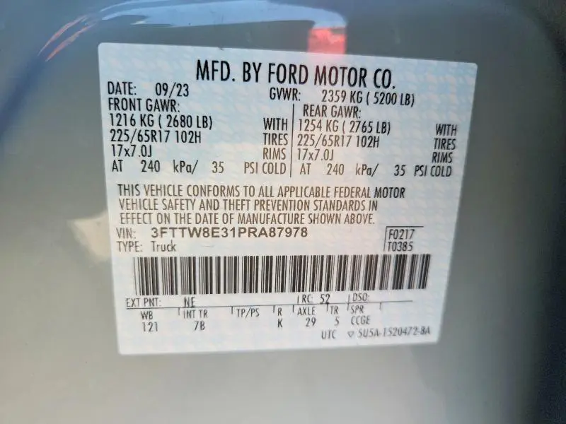 2023 FORD MAVERICK XL/XLT/LARIAT  