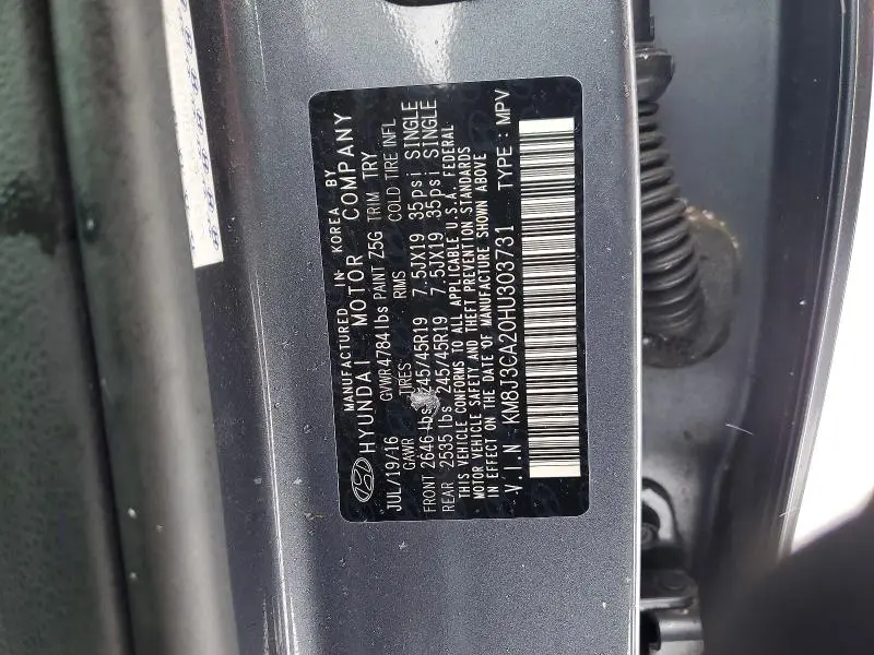 2017 HYUNDAI TUCSON LIMITED  