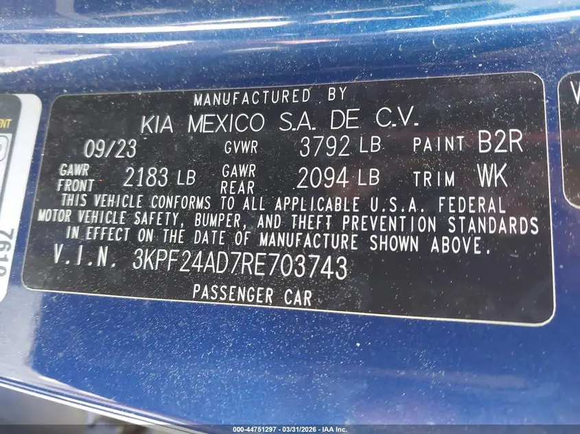 2024 KIA FORTE LXS