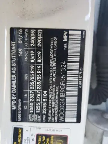 2016 MERCEDES-BENZ GLC 300