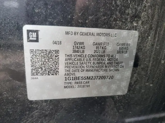 2018 CHEVROLET CRUZE LT  