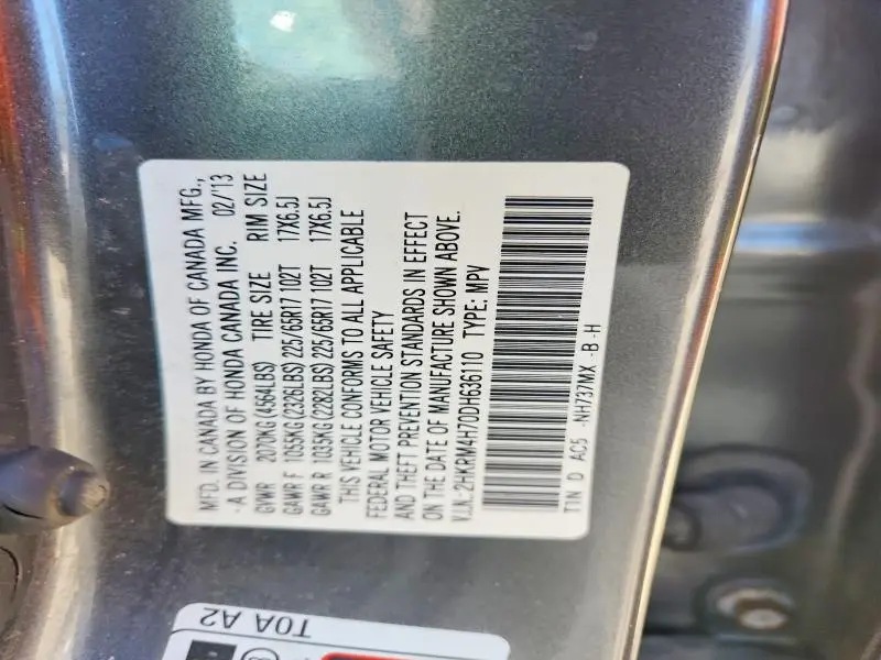2013 HONDA CR-V EXL  