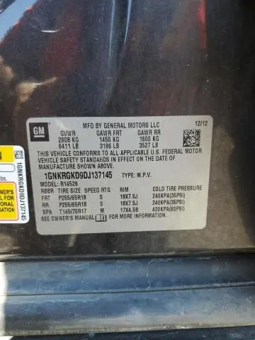 2013 CHEVROLET TRAVERSE LT  