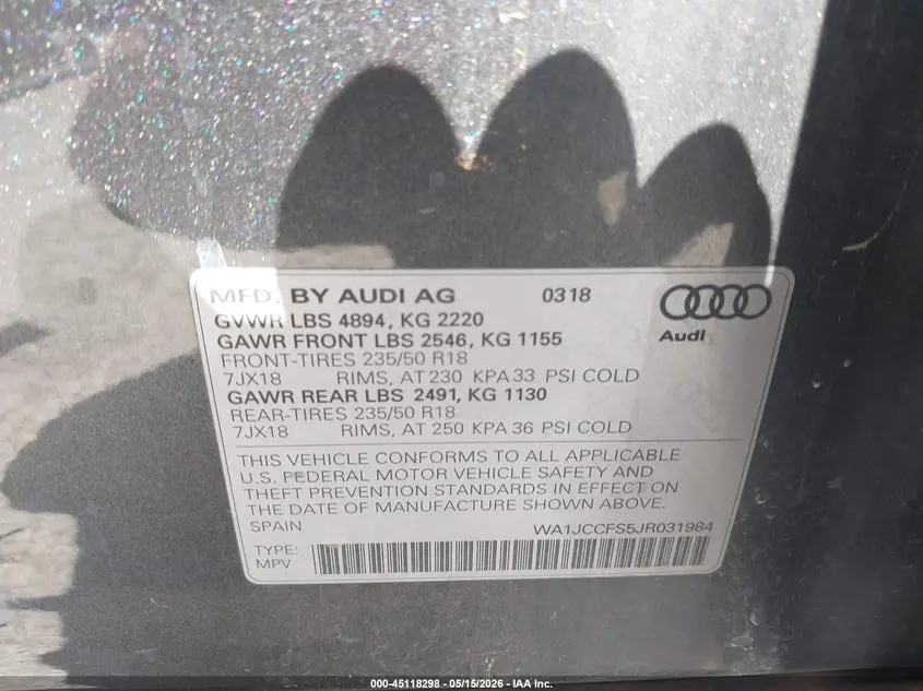 2018 AUDI Q3 2.0T PREMIUM/2.0T SPORT PREMIUM