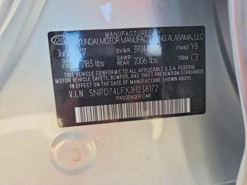 2018 HYUNDAI ELANTRA SE  