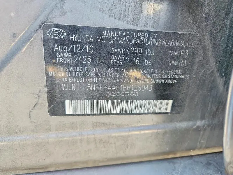 2011 HYUNDAI SONATA GLS  