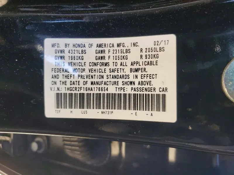 2017 HONDA ACCORD SPORT SPECIAL EDITION  