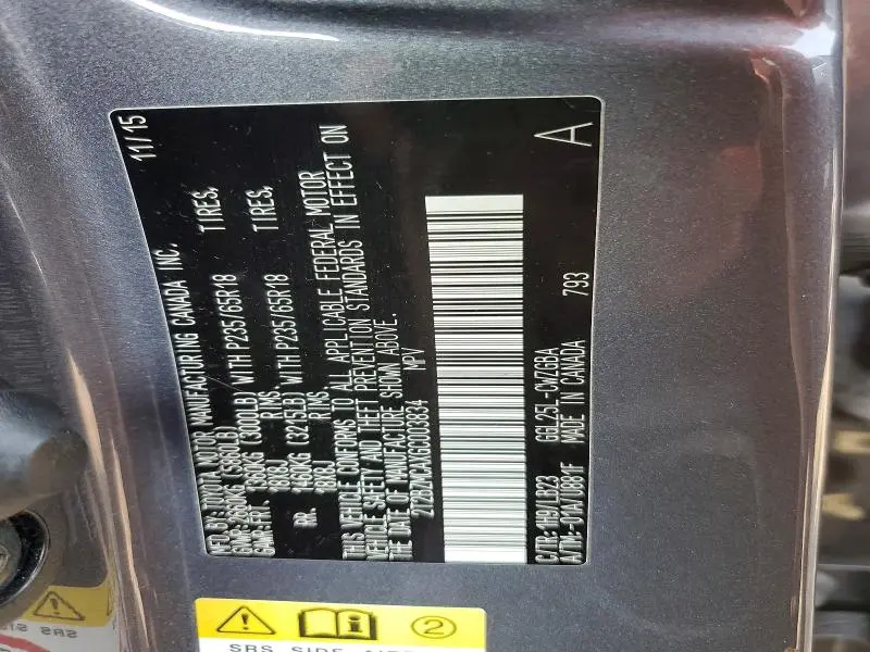 2016 LEXUS RX 350 BASE  