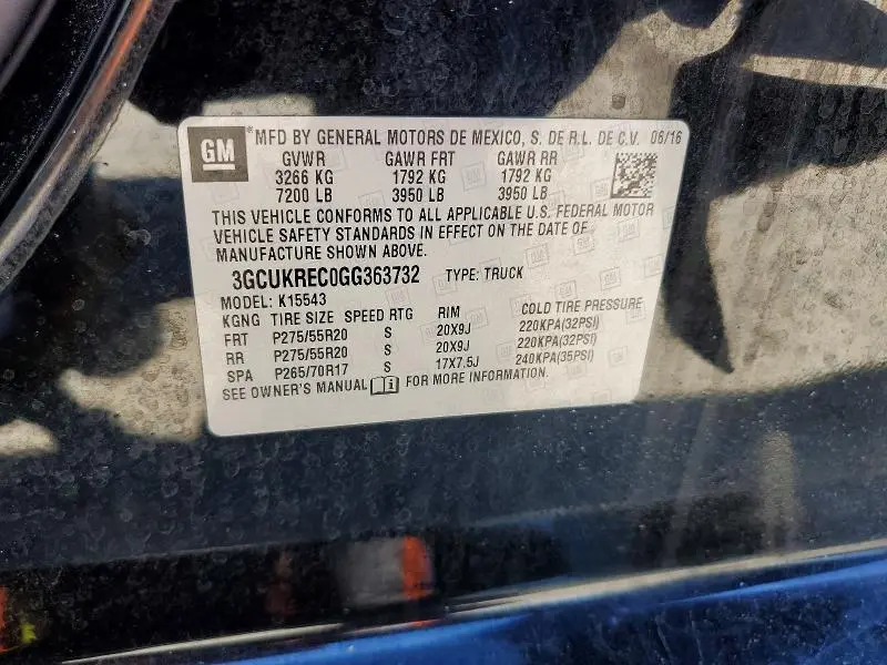 2016 CHEVROLET SILVERADO K1500 LT  