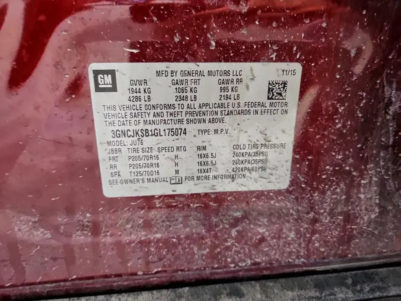 2016 CHEVROLET TRAX LS  