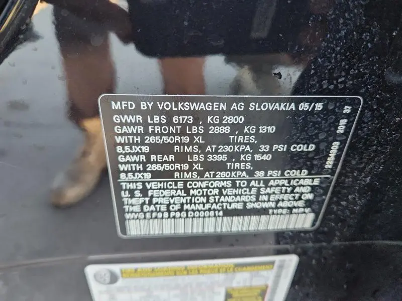 2016 VOLKSWAGEN TOUAREG SPORT  