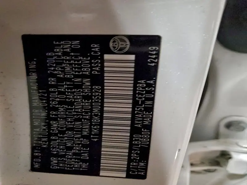 2021 TOYOTA CAMRY XSE  