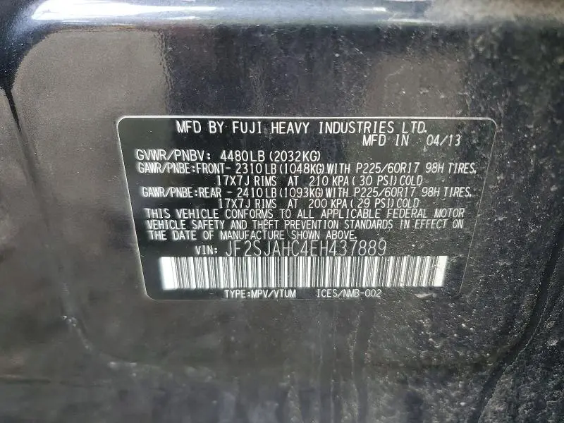 2014 SUBARU FORESTER 2.5I LIMITED  