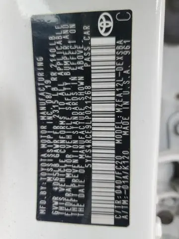 2020 TOYOTA COROLLA SE  