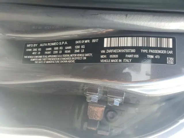 2017 ALFA ROMEO GIULIA TI  