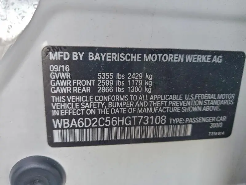 2017 BMW 640 XI GRAN COUPE  