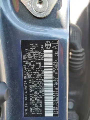 2015 TOYOTA COROLLA L  